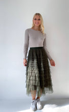 Load image into Gallery viewer, Mesh Ruffle Tier Skirt - Olive
