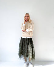 Load image into Gallery viewer, Mesh Ruffle Tier Skirt - Olive
