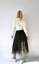 Load image into Gallery viewer, Mesh Ruffle Tier Skirt - Olive
