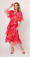 Load image into Gallery viewer, La Strada - Layered Cross over Dress - Hot pink and Orange print
