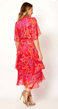 Load image into Gallery viewer, La Strada - Layered Cross over Dress - Hot pink and Orange print
