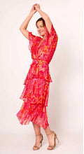 Load image into Gallery viewer, La Strada - Layered Cross over Dress - Hot pink and Orange print
