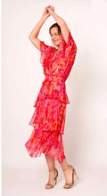 Load image into Gallery viewer, La Strada - Layered Cross over Dress - Hot pink and Orange print
