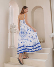 Load image into Gallery viewer, Grecian Wave  Dress - White/Blue
