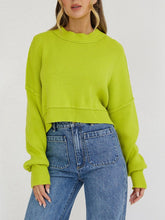 Load image into Gallery viewer, Cropped Ribbed Sweater - Lime
