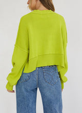 Load image into Gallery viewer, Cropped Ribbed Sweater - Lime
