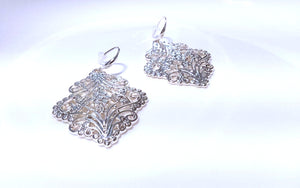 Adorne - Celtic Pattern hook Earrings - Silver