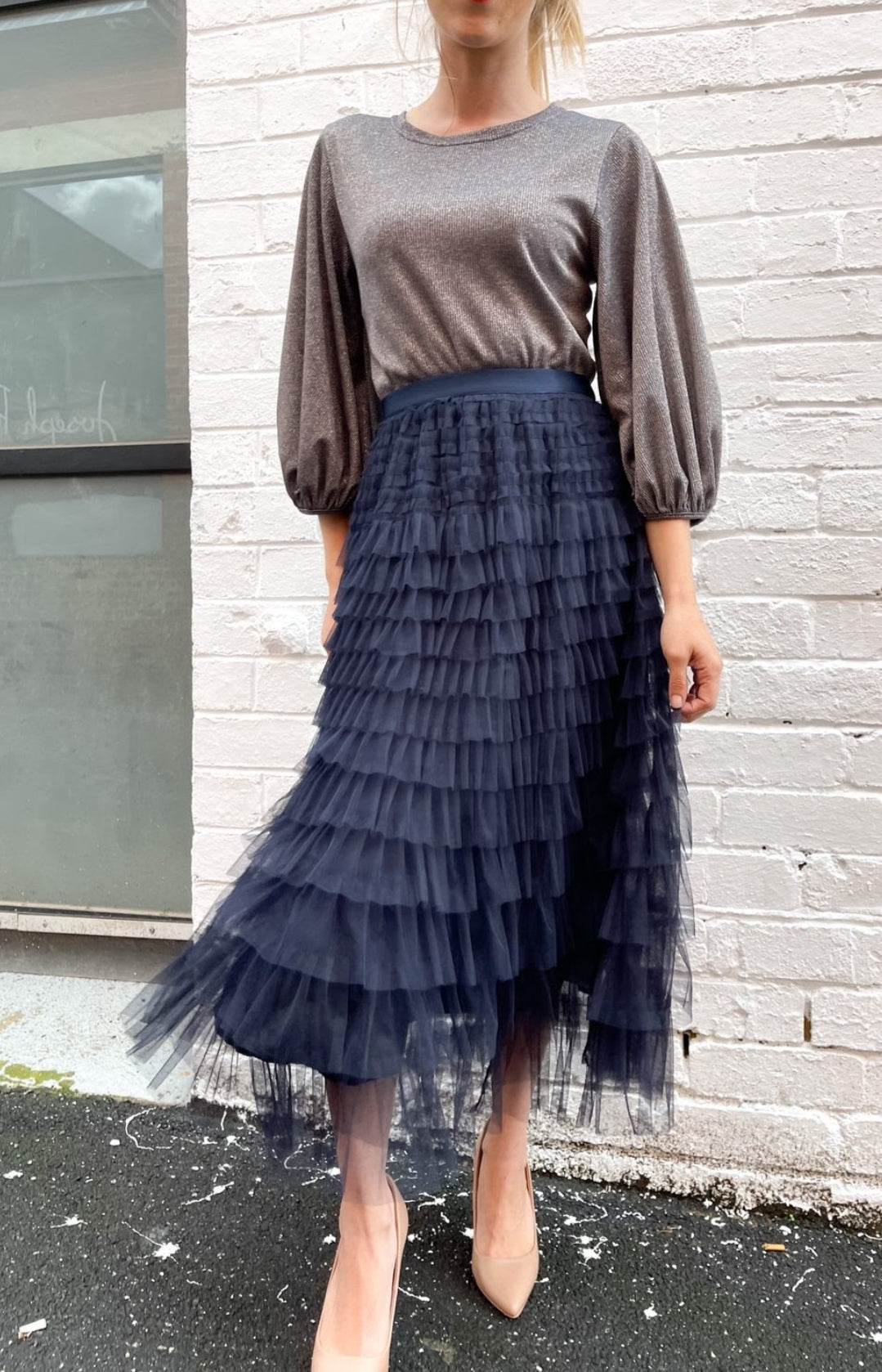 Mesh hotsell ruffle skirt