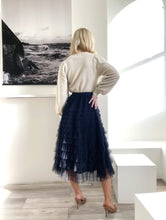 Load image into Gallery viewer, Mesh Ruffle Tier Skirt - Navy
