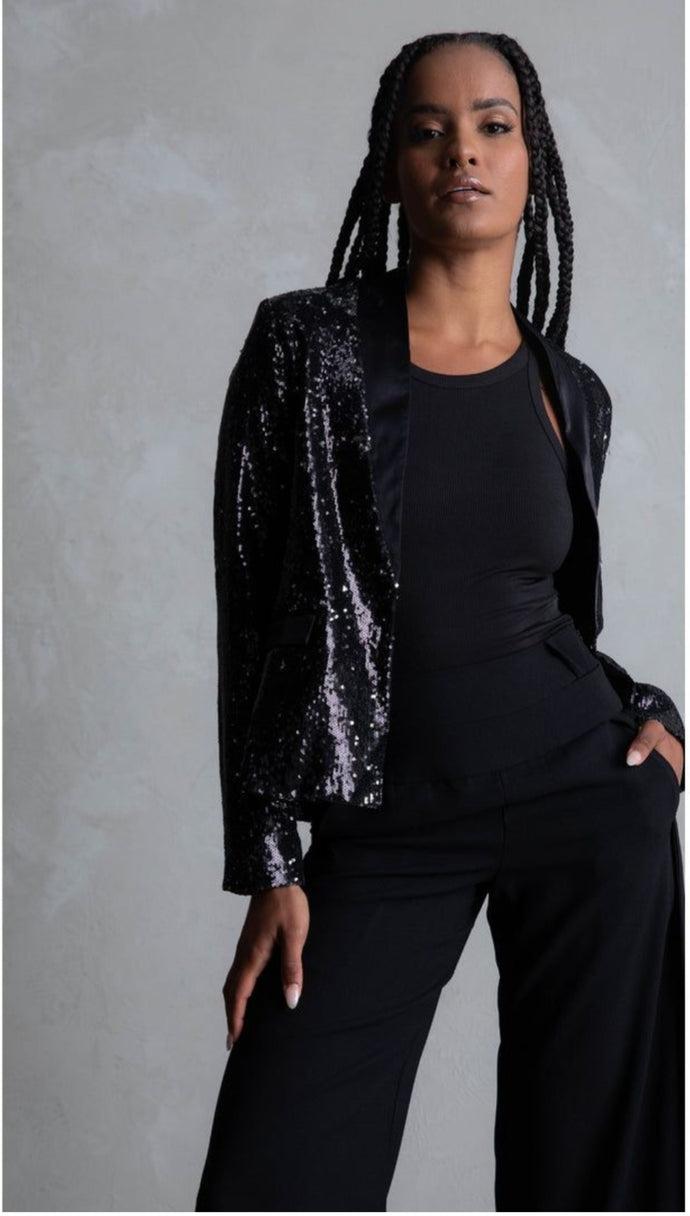 Cazinc the Label- Federal Sequin Blazer - Black