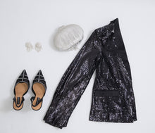Load image into Gallery viewer, Cazinc the Label- Federal Sequin Blazer - Black
