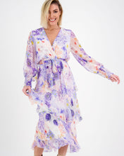 Load image into Gallery viewer, La Strada - Layered Cross over Dress - Violet &amp; purple
