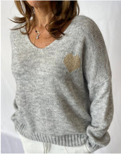 Load image into Gallery viewer, Italian Luxe- Gold heart knit - Beige
