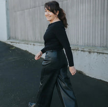 Load image into Gallery viewer, Moke - June Faux Leather wide leg Pants - Black
