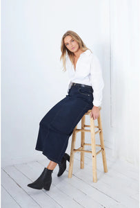 Denim Maxi Skirt - Dark Indigo