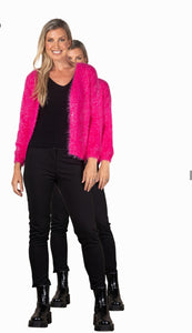 Urban Luxury- Buttonless Fury Cardigan - Bubblegum