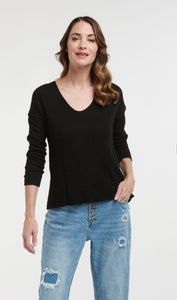 Urban Luxury- Long  Sleeve V neck top