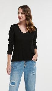 Urban Luxury- Long  Sleeve V neck top