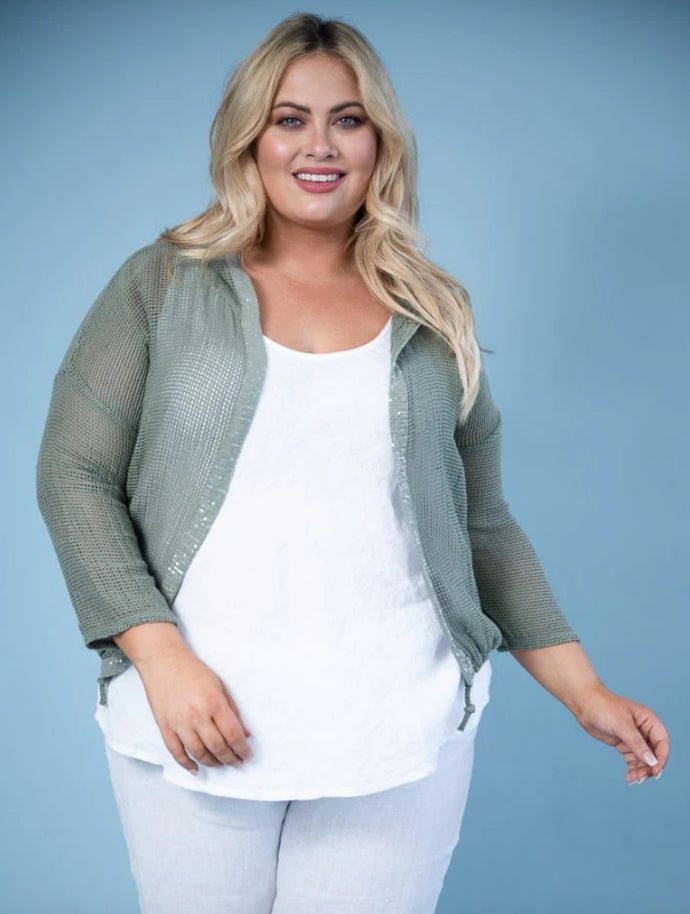 Net Star hooded Jacket - khaki