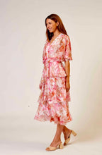 Load image into Gallery viewer, La Strada - Silk Layered Cross over Dress - Multi Pretty Pink Floral Print
