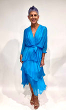 Load image into Gallery viewer, La Strada - Silk Layered Cross over Dress - Turquoise
