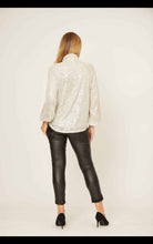 Load image into Gallery viewer, La Strada - V Neck Sequin Top - Beige
