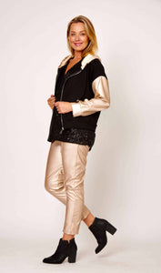 La Strada - Gold / Black hoodie jacket