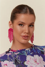 Load image into Gallery viewer, Adorne - Beaded Tassel cocktail Earrings - Emeral Green
