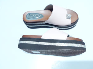 Ameise Shoes - Shine- Leather Platform slides - Nude