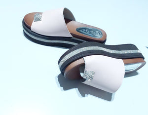Ameise Shoes - Shine- Leather Platform slides - Nude