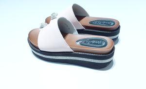 Ameise Shoes - Shine- Leather Platform slides - Nude