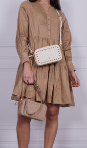 Studded Cross body Bag - Beige