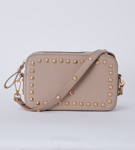 Studded Cross body Bag - Beige