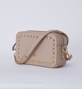 Studded Cross body Bag - Beige