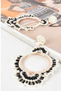 Adorne - Mix Bead Dressy Button Top earings