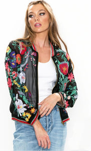 Aratta - Bellezza Embroidered Jacket - Black Floral