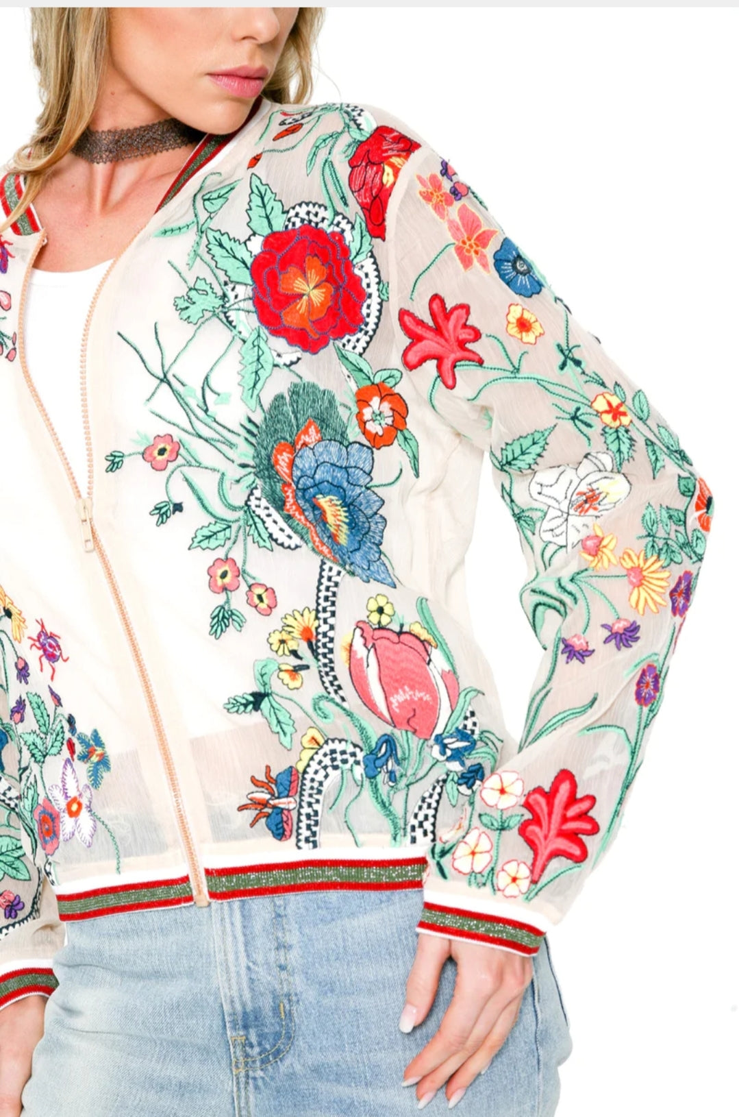 Aratta Bellezza Embroidered Jacket Floral Ellique