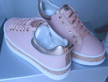 Load image into Gallery viewer, Luxe Diamante Leather Sneakers - Blush
