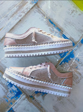 Load image into Gallery viewer, Ameise - Leather Bling Sneaker - Rose - SHANI
