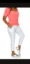 Load image into Gallery viewer, Amici - Cold Wash V Linen Tee - Pink Fluro
